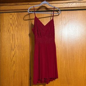 Elegant Red Sleeveless Romper